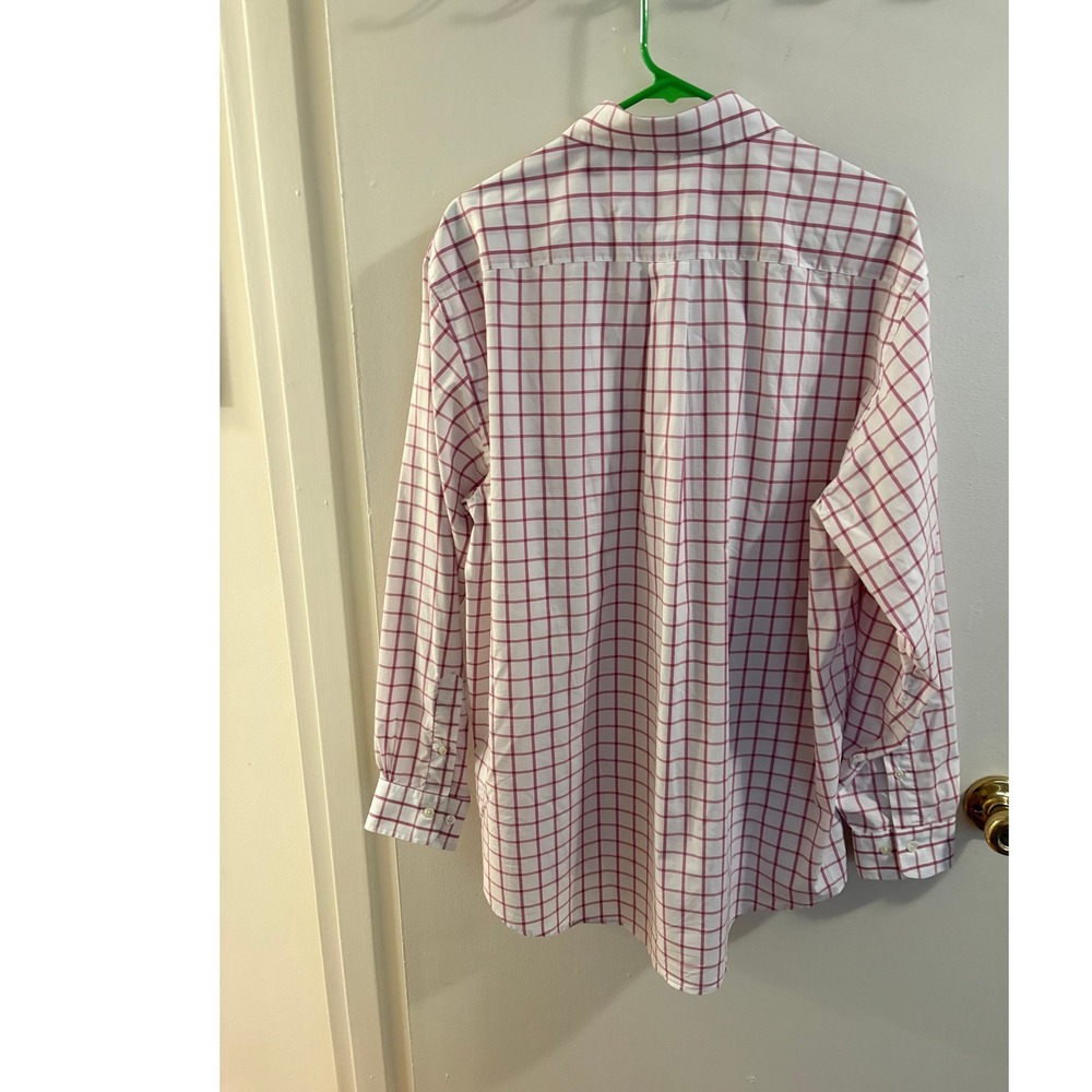 Brooks Brothers Madison Fit Mens Large Red White Windowpane Button Down Shirt - Picture 3 of 7